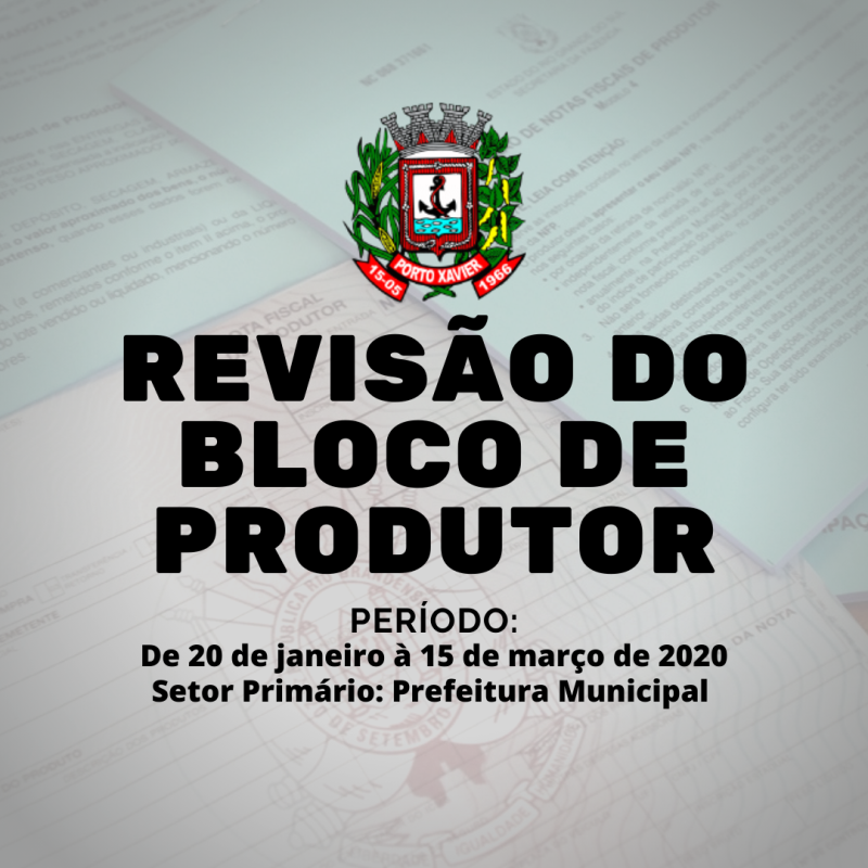 AVISO: REVISÃO DE BLOCOS
